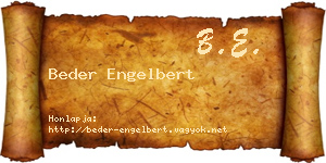Beder Engelbert névjegykártya